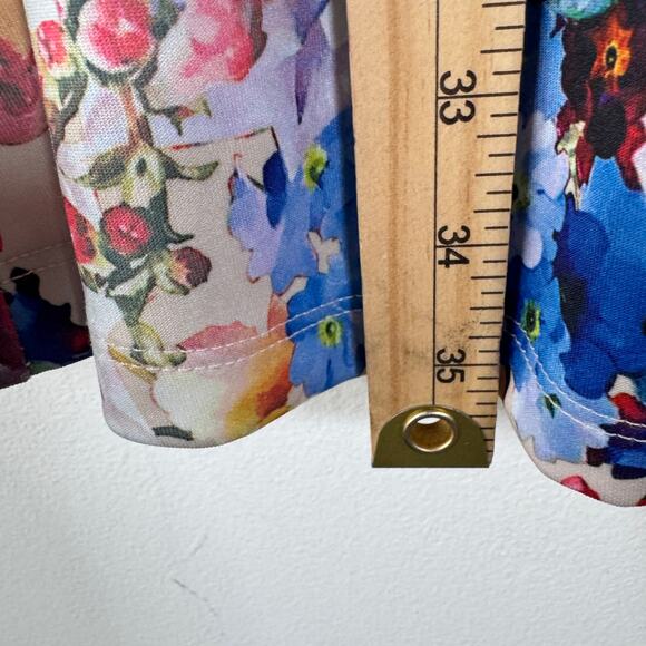 Betsey Johnson Dress Womens 8 Colorful Floral Scuba Career Midi Wedding A-Line - Picture 10 of 12